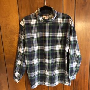 Plaid turtle neck
